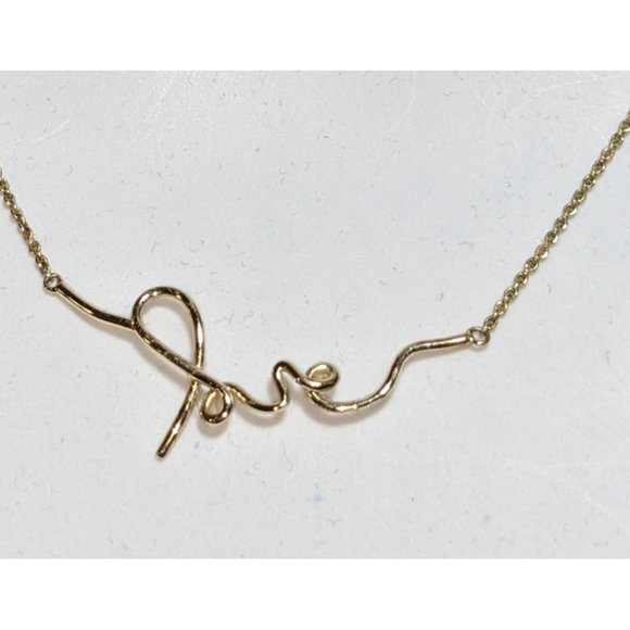 Minimalist Cursive Love Necklace - Picture 1 of 5